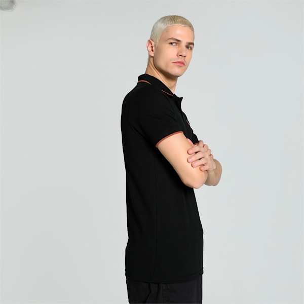 Tipping Collar Men's Slim Fit Polo, PUMA Black, extralarge-IND