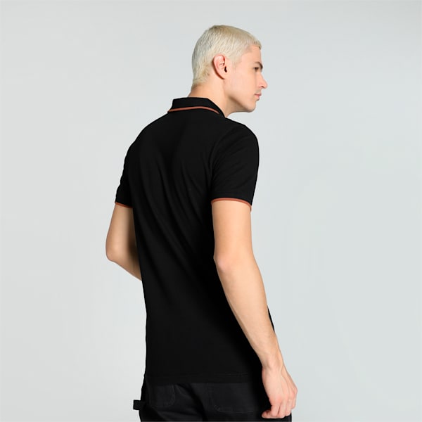 Tipping Collar Men's Slim Fit Polo, PUMA Black, extralarge-IND