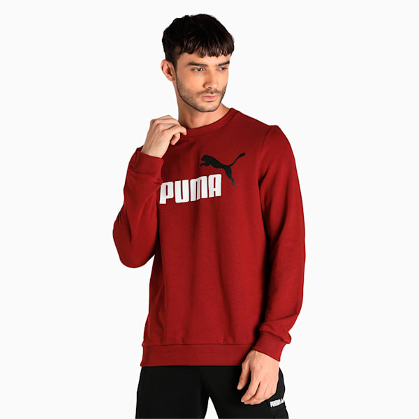 ESS+ 2 Big Logo Crew Men's Sweat Shirt, Intense Red, extralarge-IND