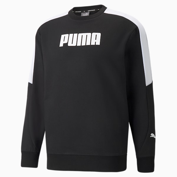 Modern Sports Crew Men's Regular Fit Sweat Shirt, Puma Black, extralarge-IND