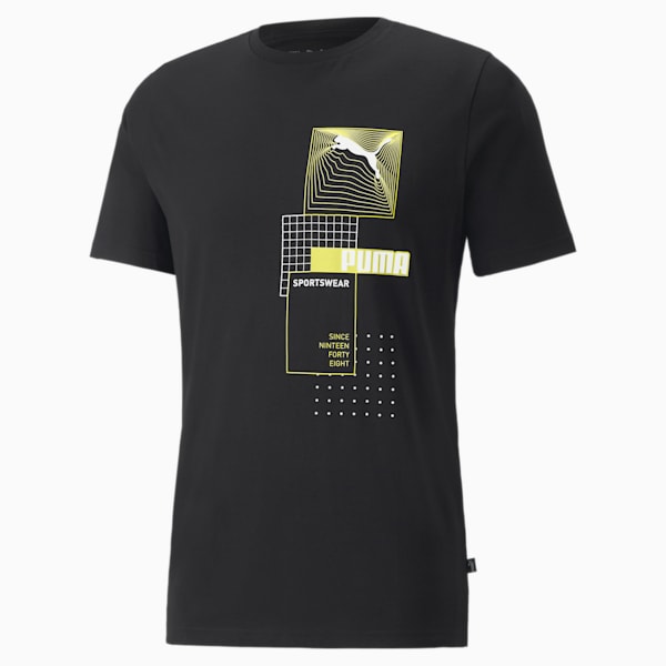 メンズ リフレクティブ グラフィック 半袖 Tシャツ, Puma Black, extralarge-JPN