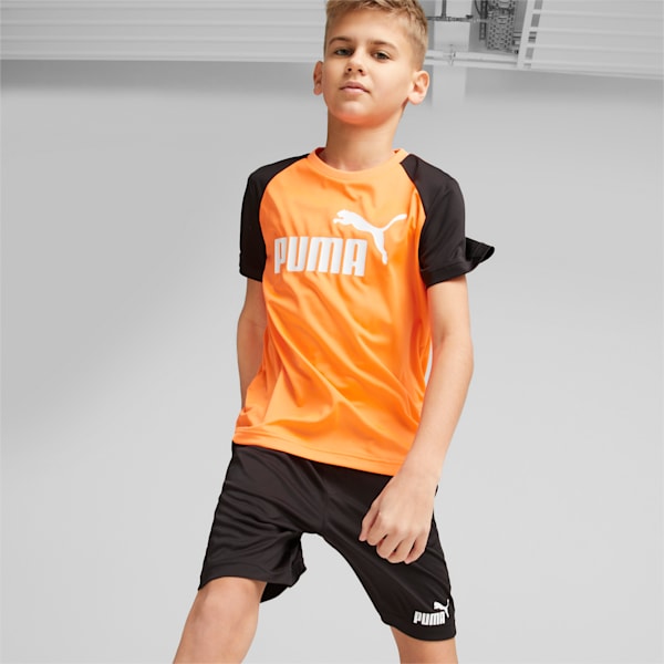 キッズ ボーイズ ポリ Tシャツ & ショーツ 上下セット 120-160cm, Ultra Orange, extralarge-JPN