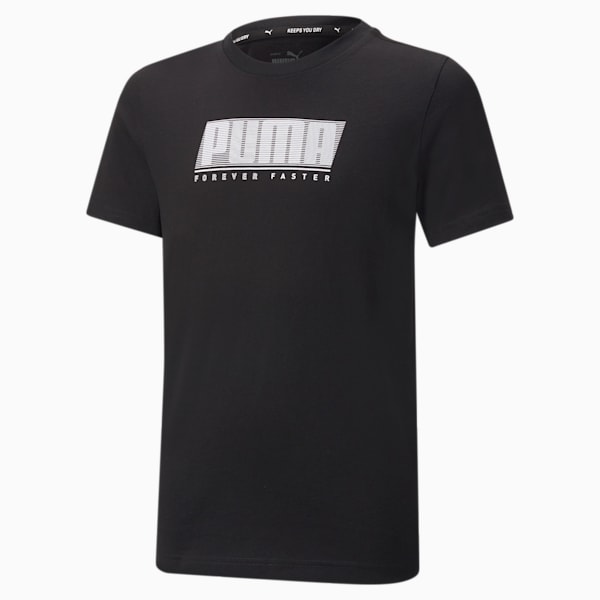 キッズ ボーイズ ACTIVE SPORT グラフィック 半袖 Tシャツ 120-160cm, Puma Black, extralarge-JPN