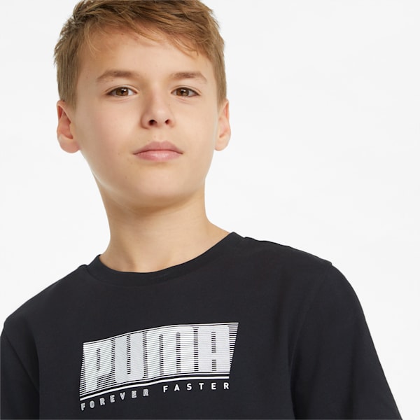 キッズ ボーイズ ACTIVE SPORT グラフィック 半袖 Tシャツ 120-160cm, Puma Black