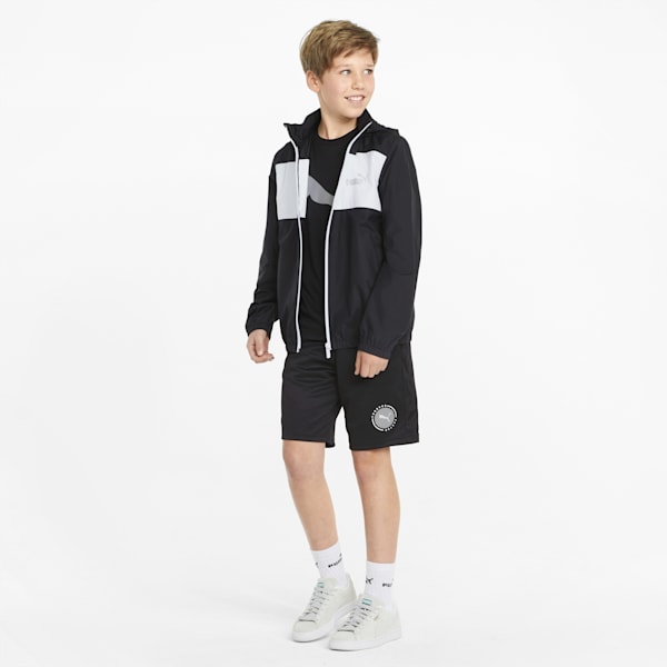 キッズ ESS+ カラーブロック ウィンドブレーカー 120-160cm, Puma Black, extralarge-JPN
