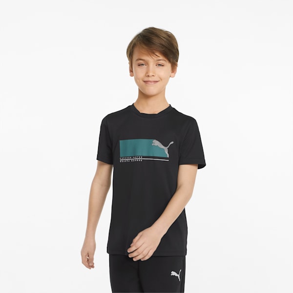 キッズ ボーイズ ACTIVE SPORT ポリ 半袖 Tシャツ 120-160cm, Puma Black, extralarge-JPN