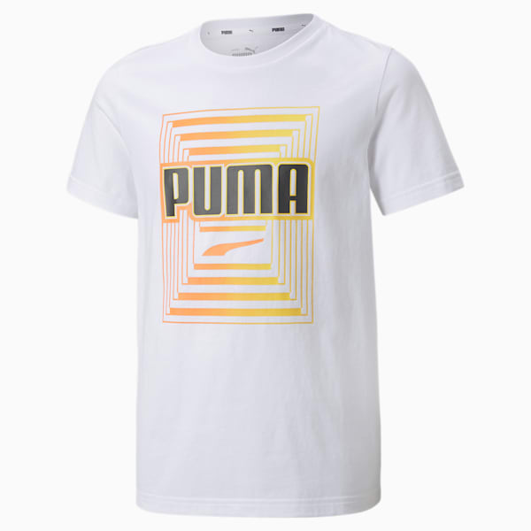 キッズ ボーイズ ALPHA グラフィック II 半袖 Tシャツ 120-160cm, Puma White, extralarge-JPN