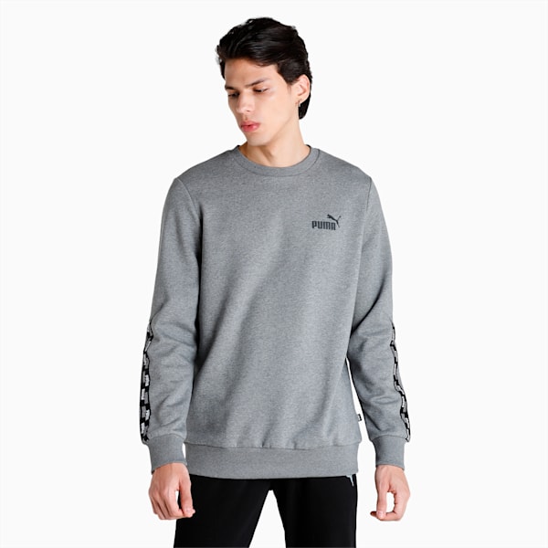 PUMA POWER Tape Crew Men's Regular Fit Sweat Shirt, Medium Gray Heather, extralarge-IND