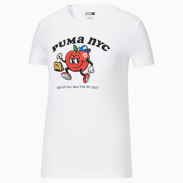 NYC Big Apple Women's Graphic Tee, Puma White, extralarge