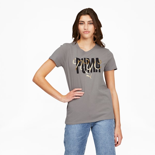 White and gold puma t shirt new arrivals
