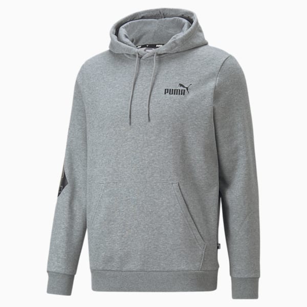 Power Logo Men's Regular Fit Hoodie, Medium Gray Heather, extralarge-IND