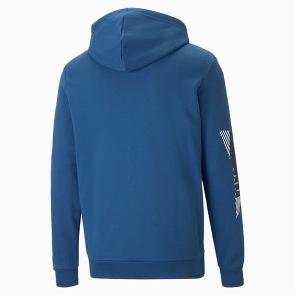 Power Logo Men's Regular Fit Hoodie, Lake Blue, extralarge-IND