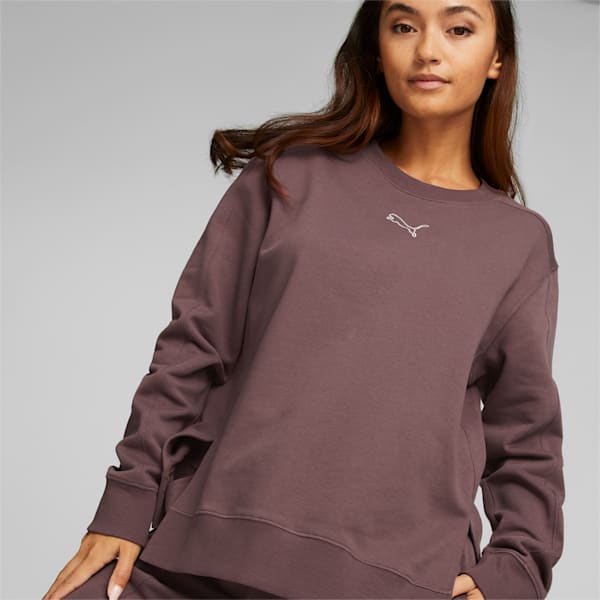HER Crew Neck Women's Relaxed Fit Sweatshirt, Dusty Plum, extralarge-IND
