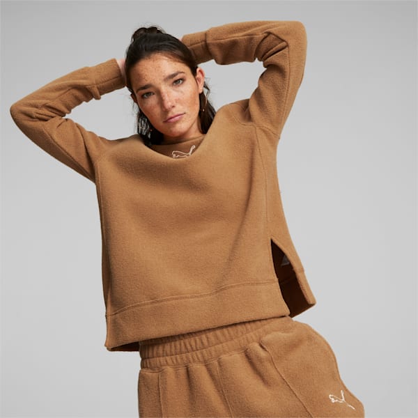 SUDADERA MUJER PUMA CLASSICS STRAIGHT CON CAPUCHA BEIGE