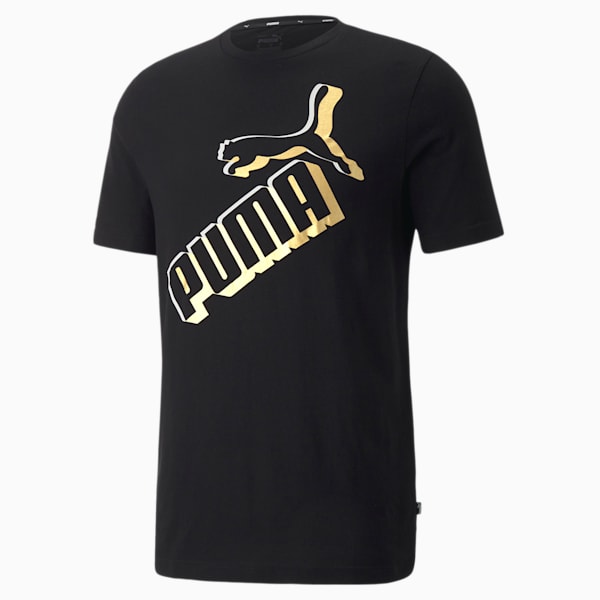 Camiseta Essentials+ con logo grande para hombre, Puma Black