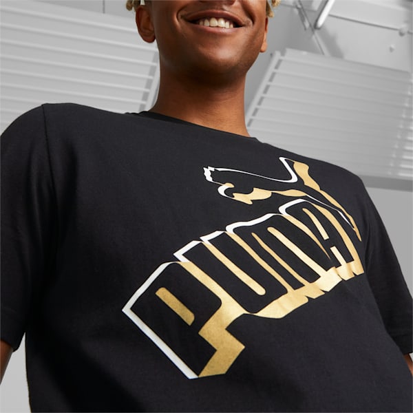 Camiseta Essentials+ con logo grande para hombre, Puma Black