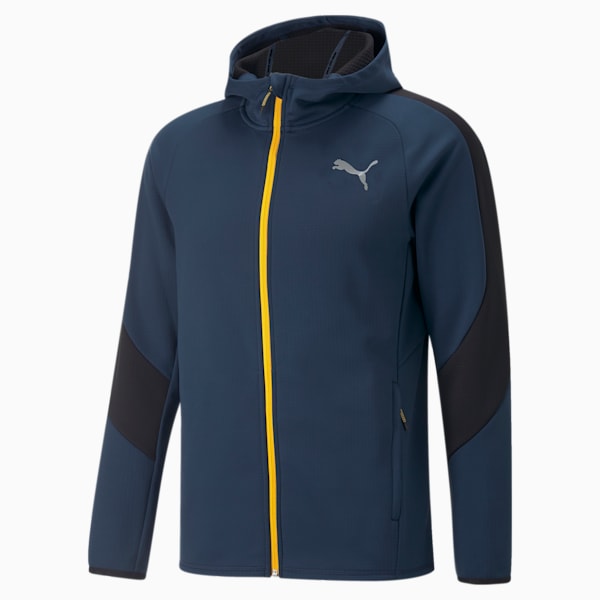 Evostripe Full-Zip Warm Men's Slim Fit Hoodie, Marine Blue, extralarge-IND