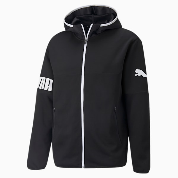 Power Cat Full-Zip Men's Regular Fit Hoodie, Puma Black, extralarge-IND