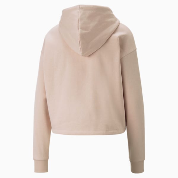 Essentials+ Metallic Logo Women's Relaxed Fit Hoodie, Rose Quartz, extralarge-IND