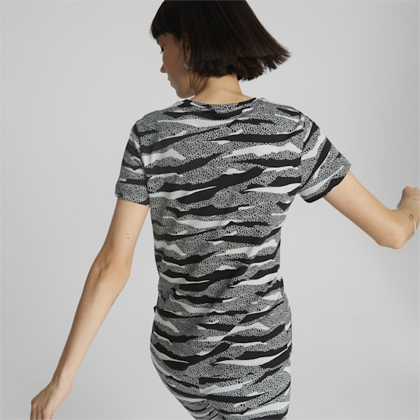 Animal Printed Women's Regular Fit T-Shirt, Puma Black, extralarge-IND