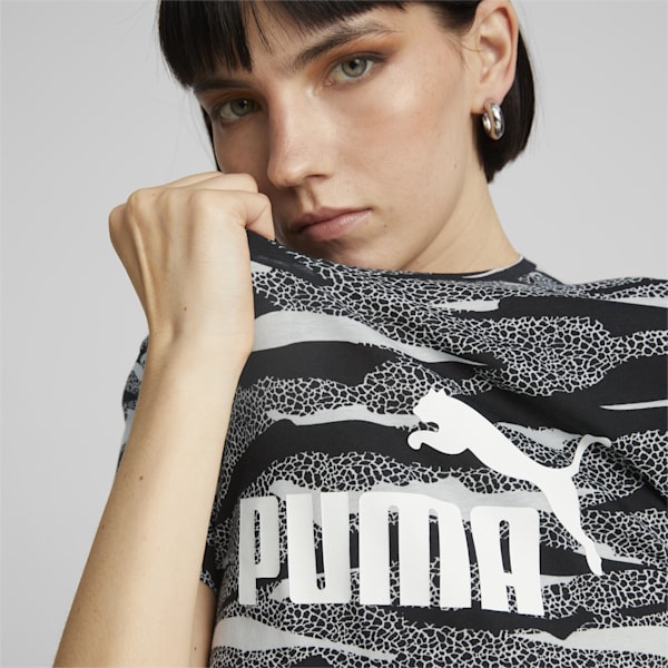 Animal Printed Women's Regular Fit T-Shirt, Puma Black, extralarge-IND