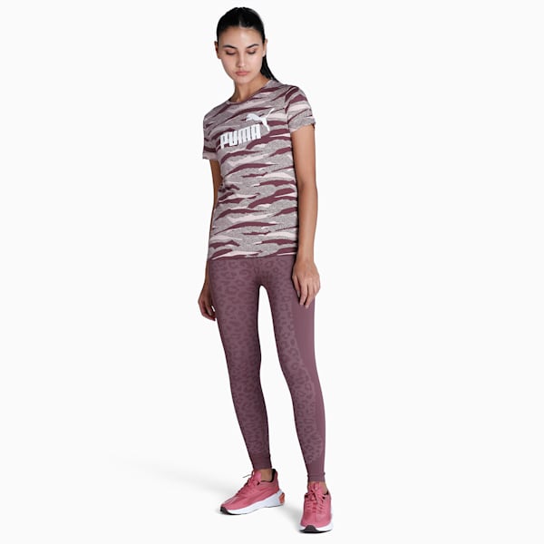Animal Printed Women's Regular Fit T-Shirt, Dusty Plum, extralarge-IND