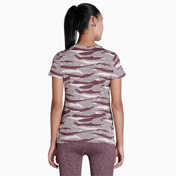 Animal Printed Women's Regular Fit T-Shirt, Dusty Plum, extralarge-IND