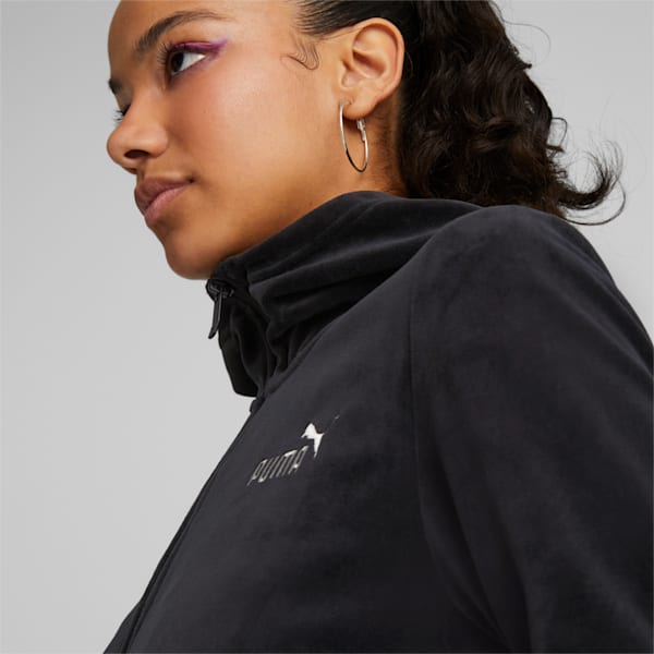 Essentials+ Velour Full-Zip Women's Regular Fit Hoodie, Puma Black, extralarge-IND
