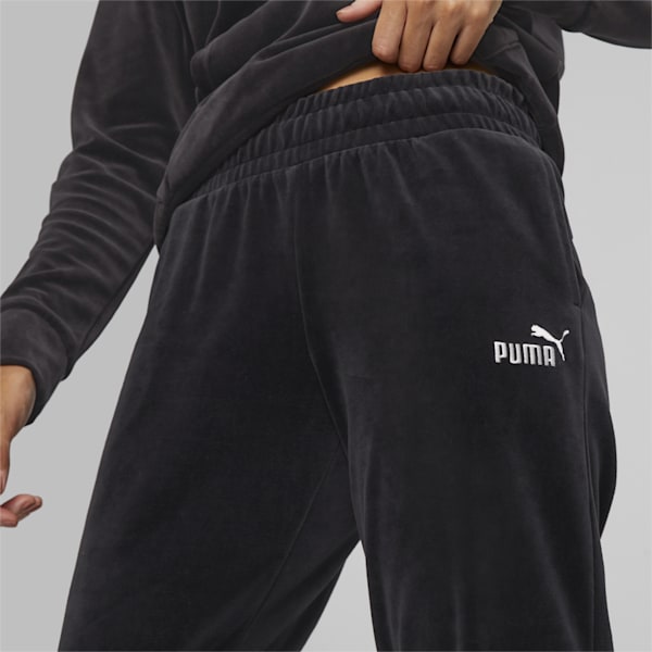 Velour Women's Regular Fit Pants, Puma Black, extralarge-IND