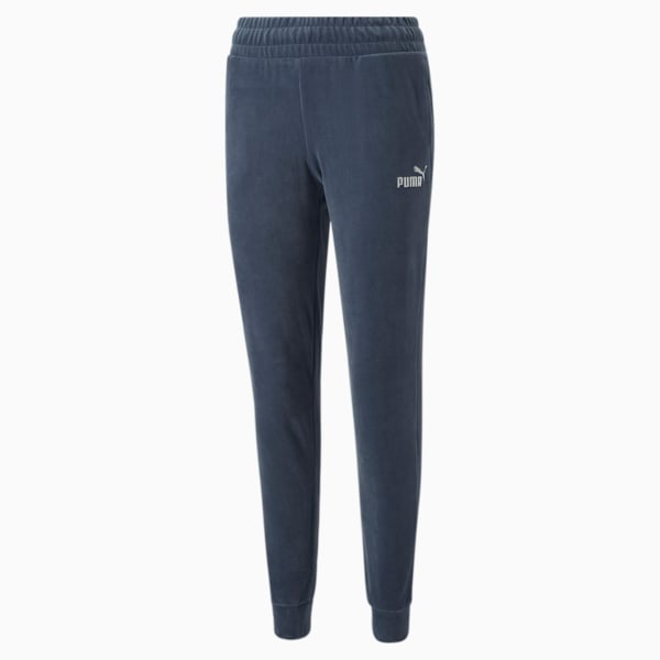 adidas High Waist Velour Pants - Grey, Women's Lifestyle