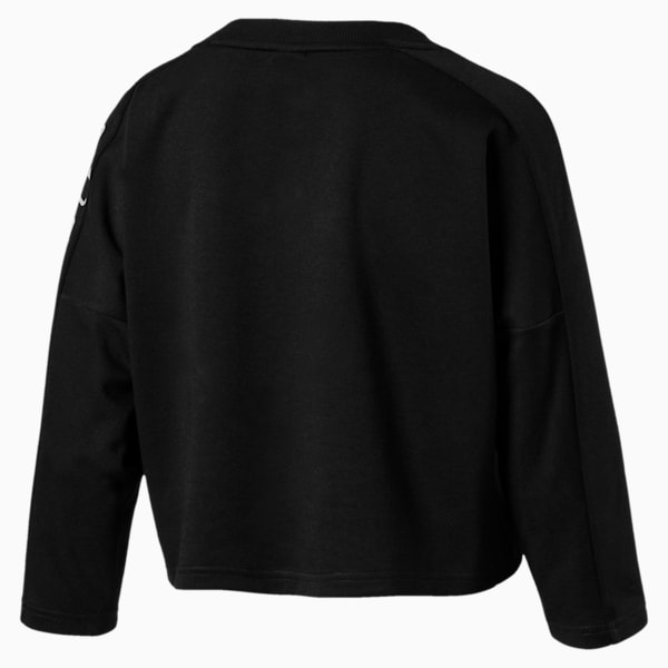 Women's Fusion Cropped 7/8 Sweater, Cotton Black, extralarge