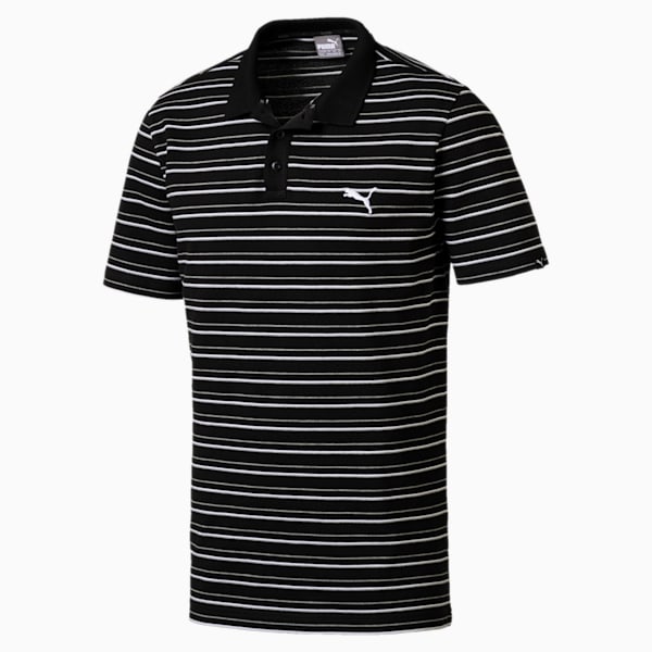 Essential Sports Stripe Pique Polo, Cotton Black, extralarge