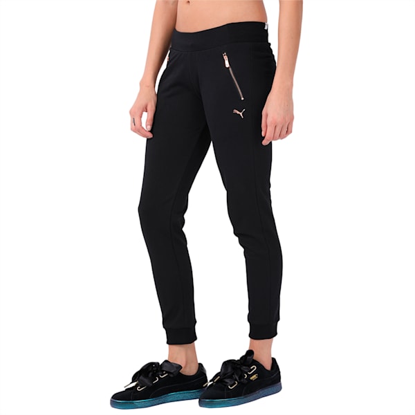 7 8 Zippered Terry Pants w, Puma Black, extralarge-IND