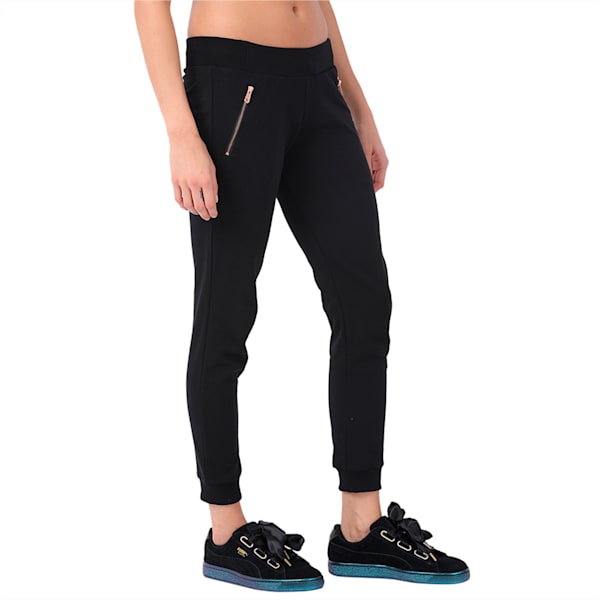7 8 Zippered Terry Pants w, Puma Black, extralarge-IND