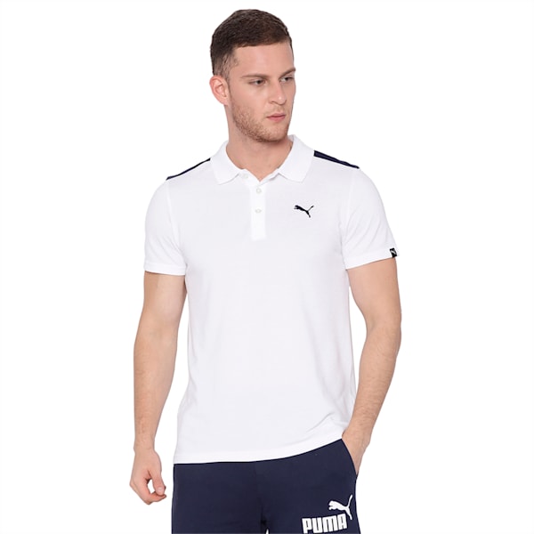 Poly Cotton Polo, Puma White-Peacoat, extralarge-IND