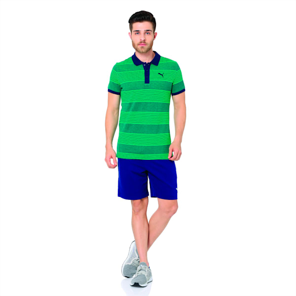 Stripe Pique Polo 1, Bright Green-Peacoat, extralarge-IND