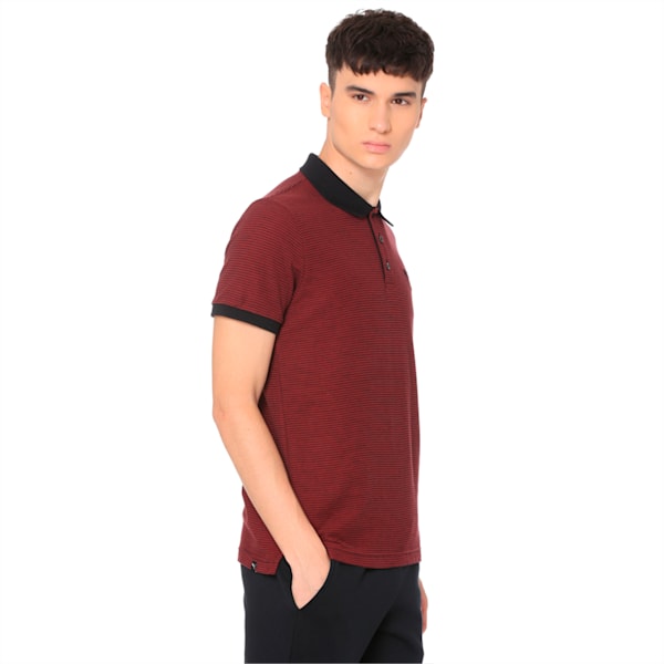 Pin Stripe Polo, Pomegranate, extralarge-IND