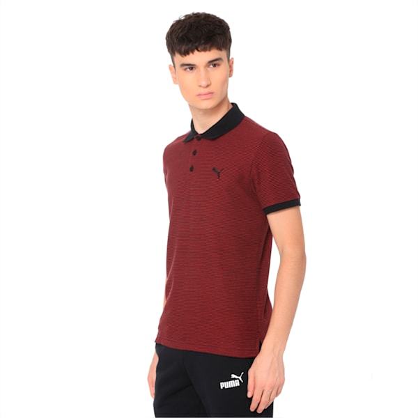 Pin Stripe Polo, Pomegranate, extralarge-IND