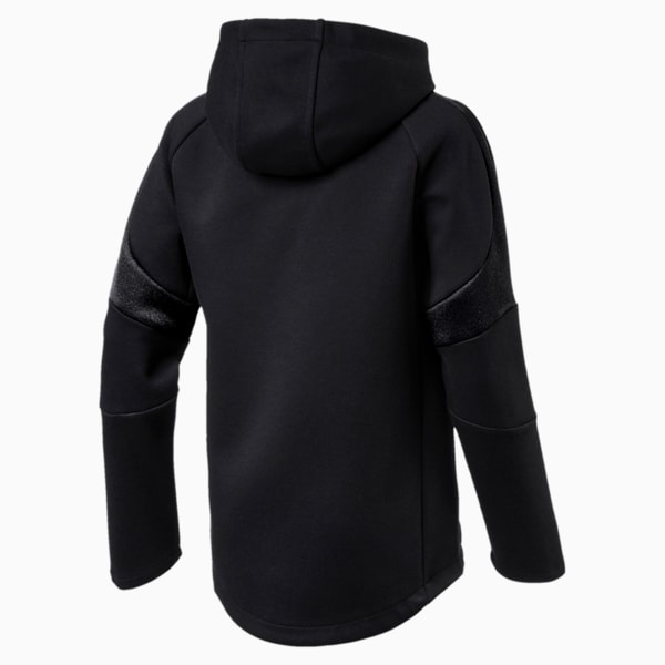 Evostripe Move Boys' Full Zip Hoodie, Cotton Black, extralarge-IND