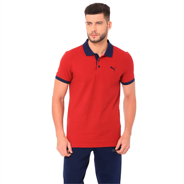 CONTRAST POLO M, Red Dahlia, extralarge-IND