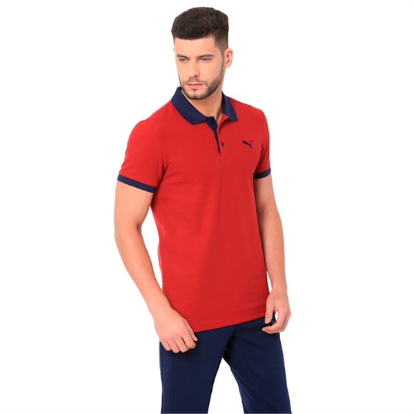 CONTRAST POLO M, Red Dahlia, extralarge-IND