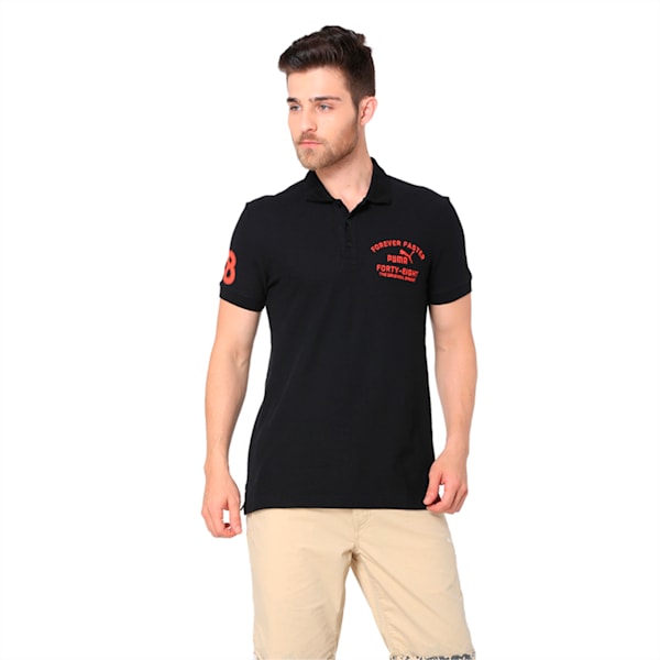 EMBROIDERY POLO M, Puma Black, extralarge-IND