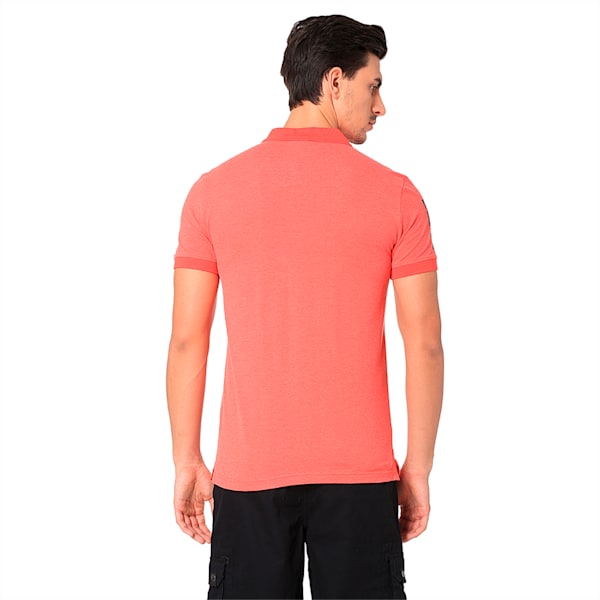 CONTRAST HEATHER POLO, Spiced Coral Heather, extralarge-IND