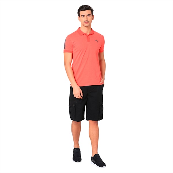 CONTRAST HEATHER POLO, Spiced Coral Heather, extralarge-IND