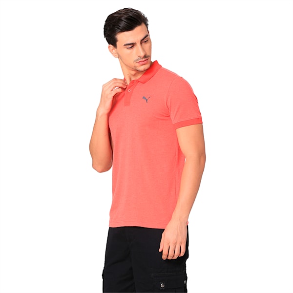 CONTRAST HEATHER POLO, Spiced Coral Heather, extralarge-IND