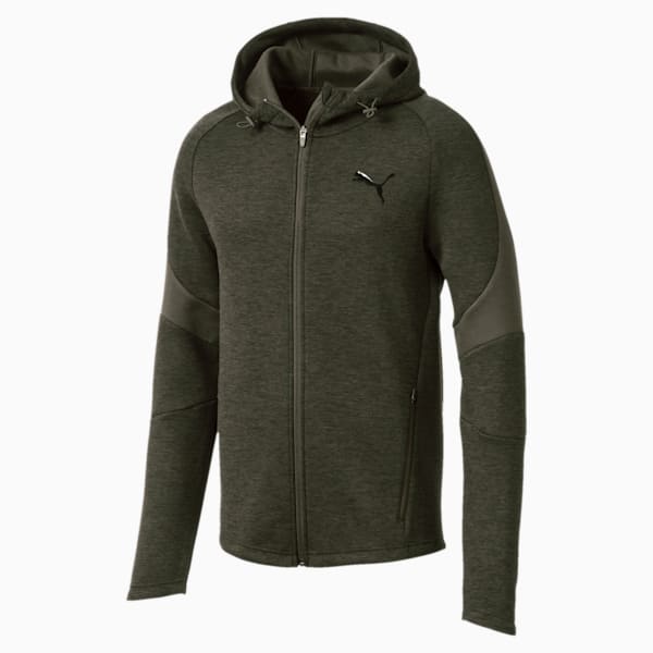 Evostripe Full Zip Men's Hoodie, Forest Night, extralarge