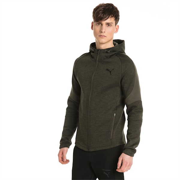 Evostripe Full Zip Men's Hoodie, Forest Night, extralarge