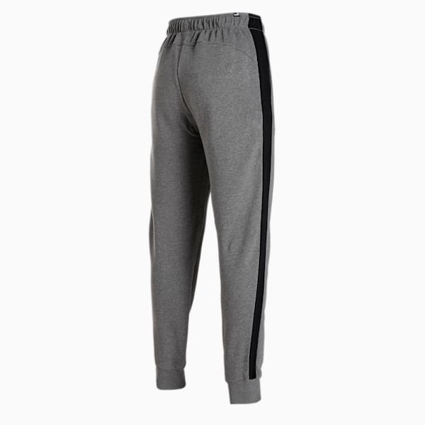 Contrast Cuffed Knitted Men's Sweatpants, Medium Gray Heather, extralarge-IND