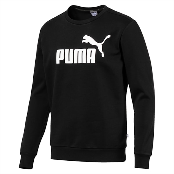 Essentials Fleece Crew Neck Men's Sweater, Puma Black, extralarge-IND