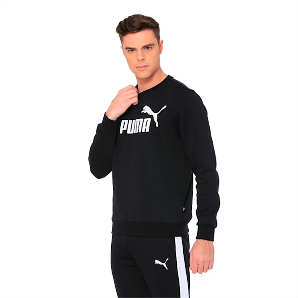 Essentials Men's Crewneck Sweatshirt, Puma Black, extralarge